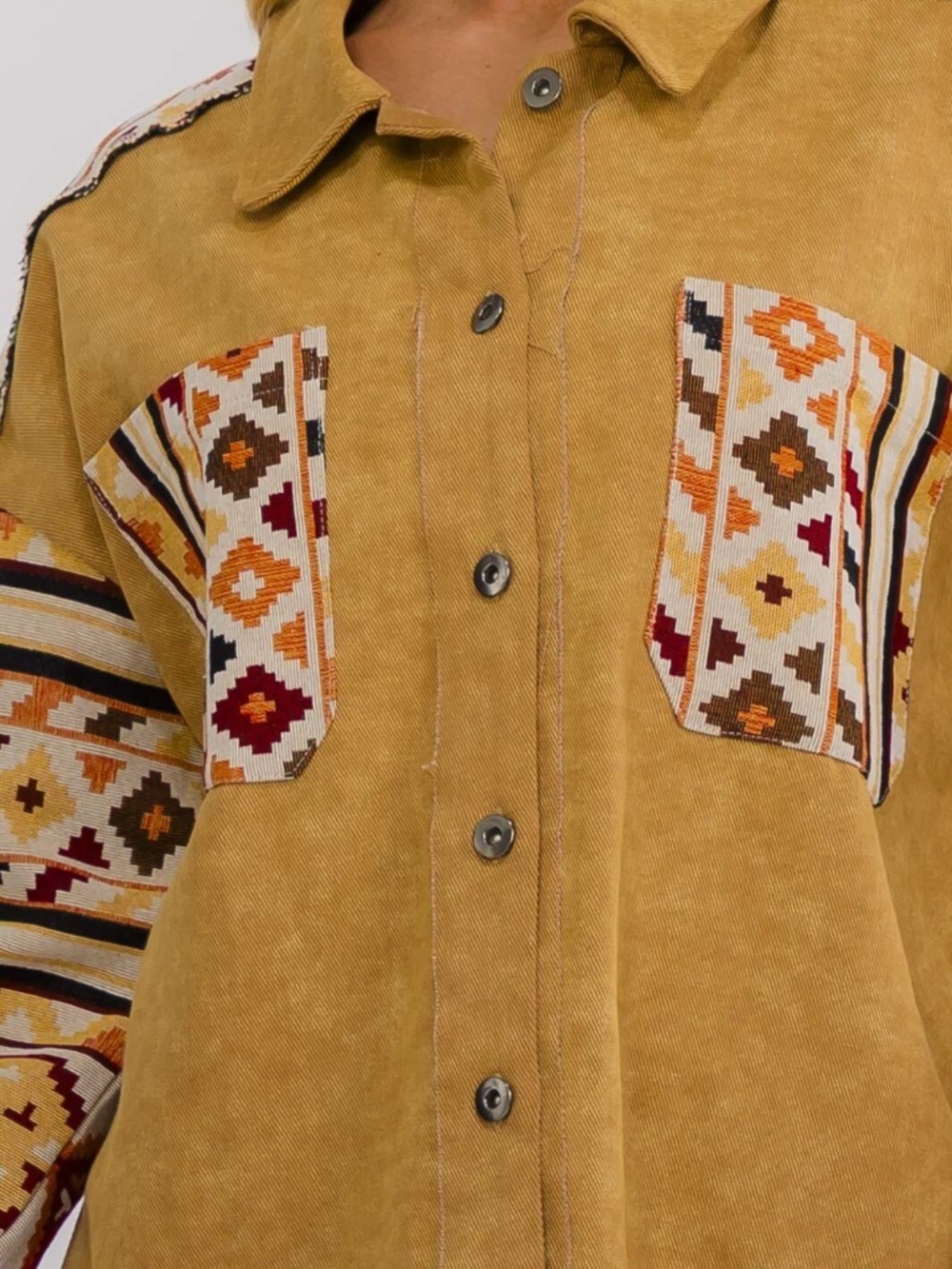 "New In" Women's Long Sleeve Button Up Front Pockets Multi Print Jacket - Picture 3 of 13